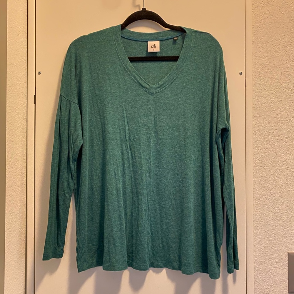 Cabi Long Sleeve Teal Comfy Tee